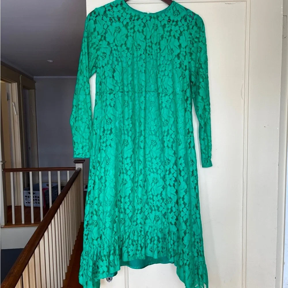 ASOS Green Lace Maternity Swing Dress - Picture 1 of 8